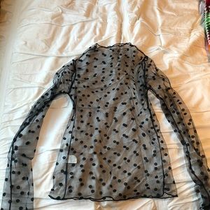 Mesh pokadot top